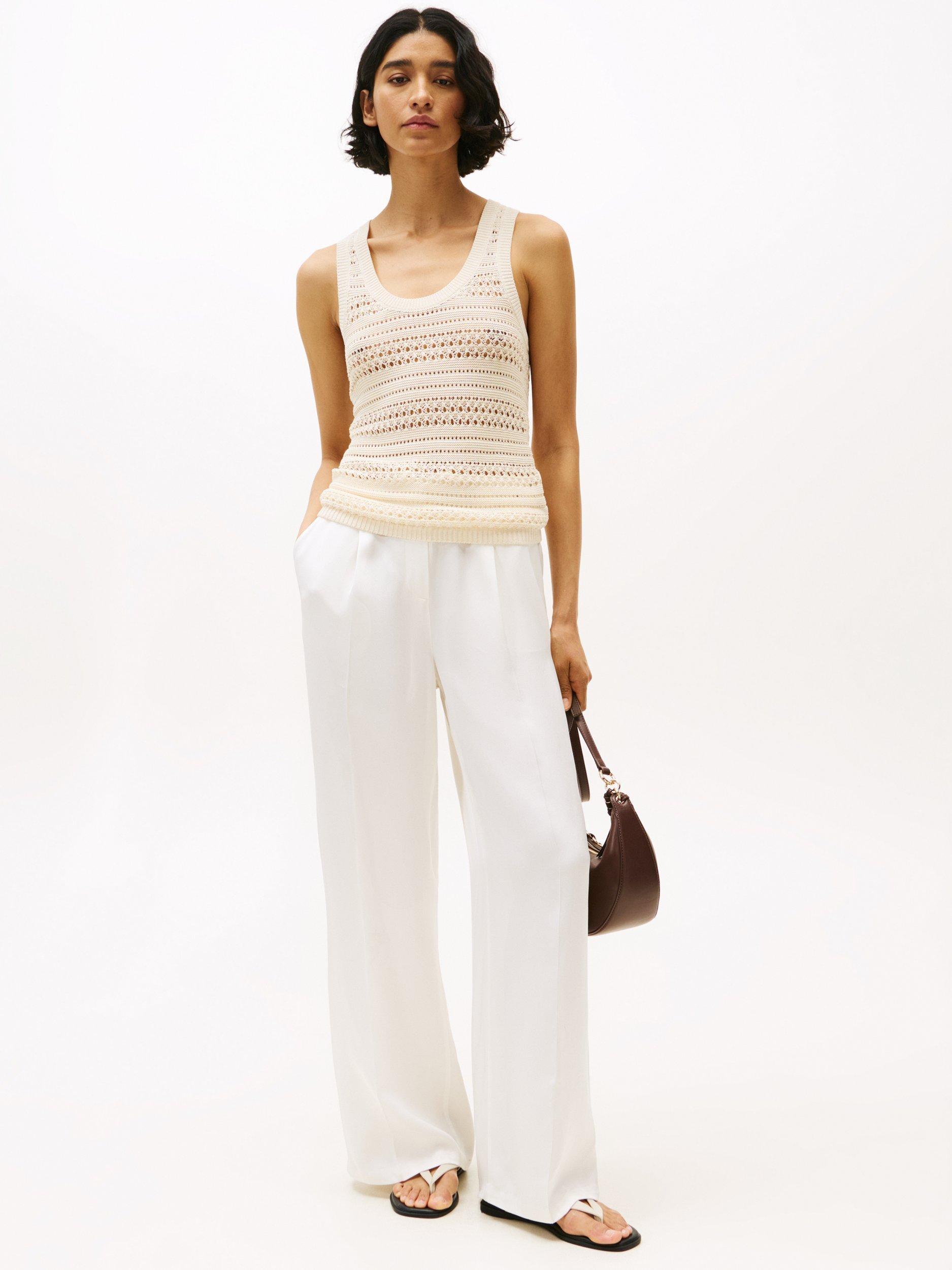 Product image 3 of 5, which shows Tommy Hilfiger Crochet Vest Top, Desert Sand Dune, XS