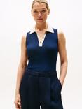 Tommy Hilfiger Ribbed Sleeveless Polo Shirt, Navy