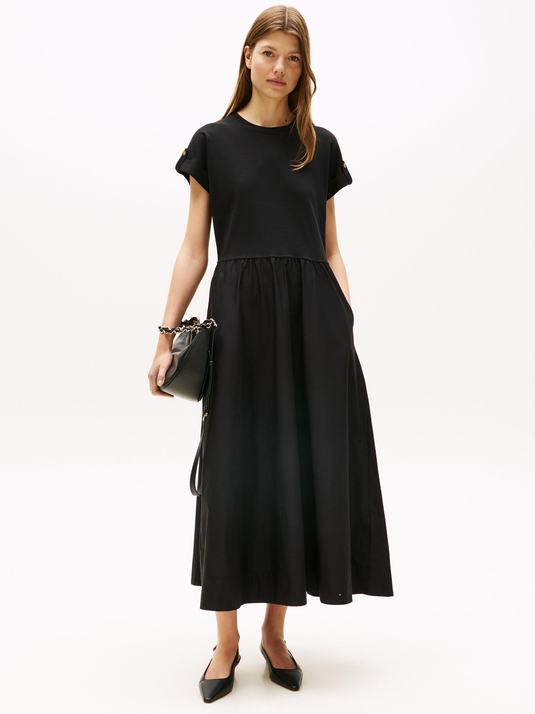 Product image 1 of 5, which shows Tommy Hilfiger Midi T-Shirt Dress, Black, XS