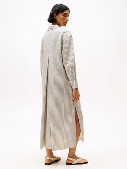 Tommy Hilfiger Stripe Oversized Maxi Shirt Dress, Natural/Black - view 2, Natural/Black