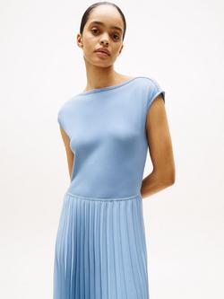 Tommy Hilfiger Pleated Skirt Maxi Dress, Brisk Blue - view 2, Brisk Blue