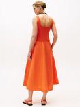 Tommy Hilfiger Slim Fit and Flare Midi Dress, Brilliant Orange