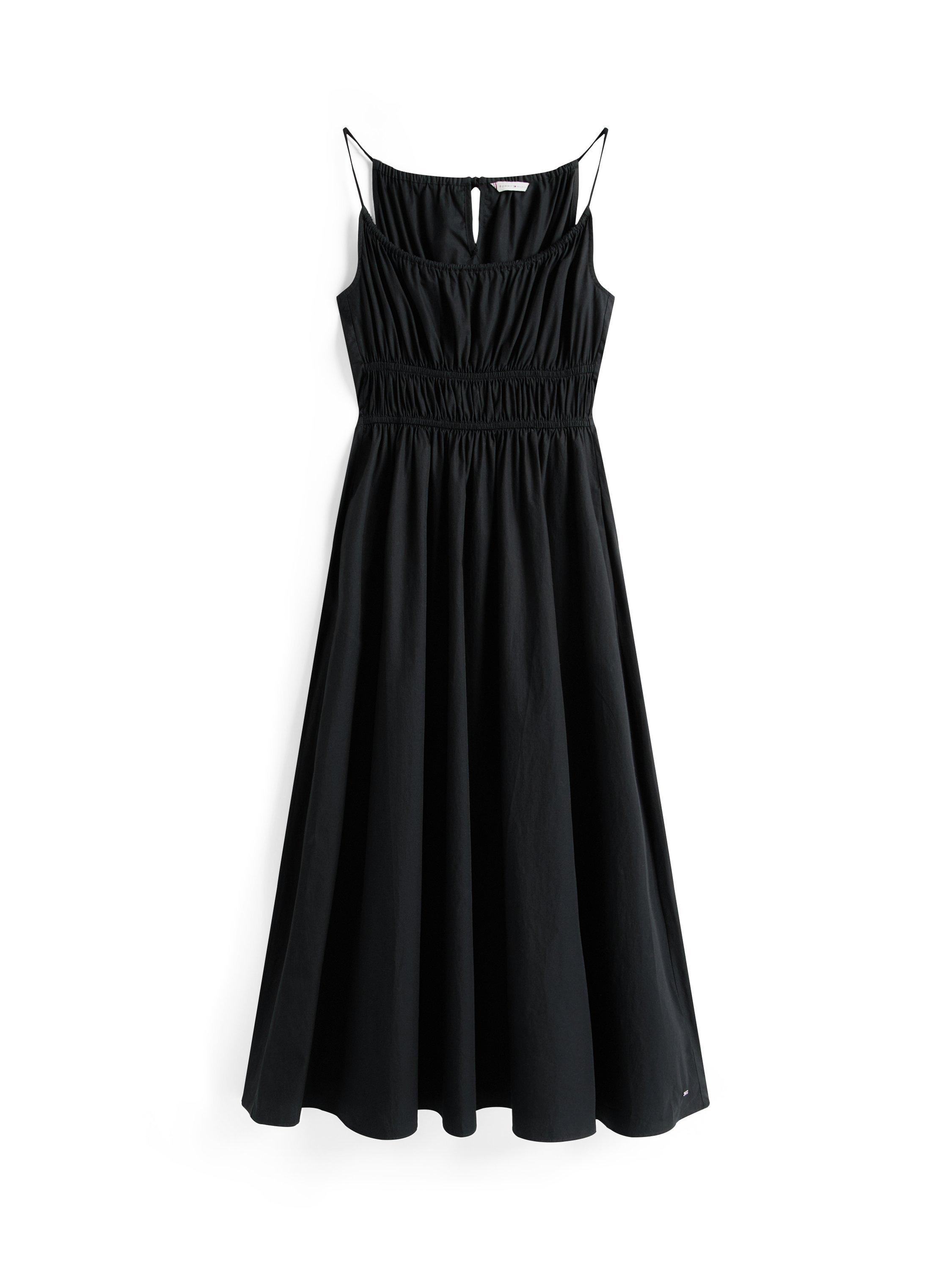 Product image 5 of 5, which shows Tommy Hilfiger Smock Bodice Maxi Dress, Black, 8
