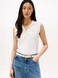 Tommy Hilfiger Pique Relaxed Fit Sleeveless Polo Shirt, Optic White
