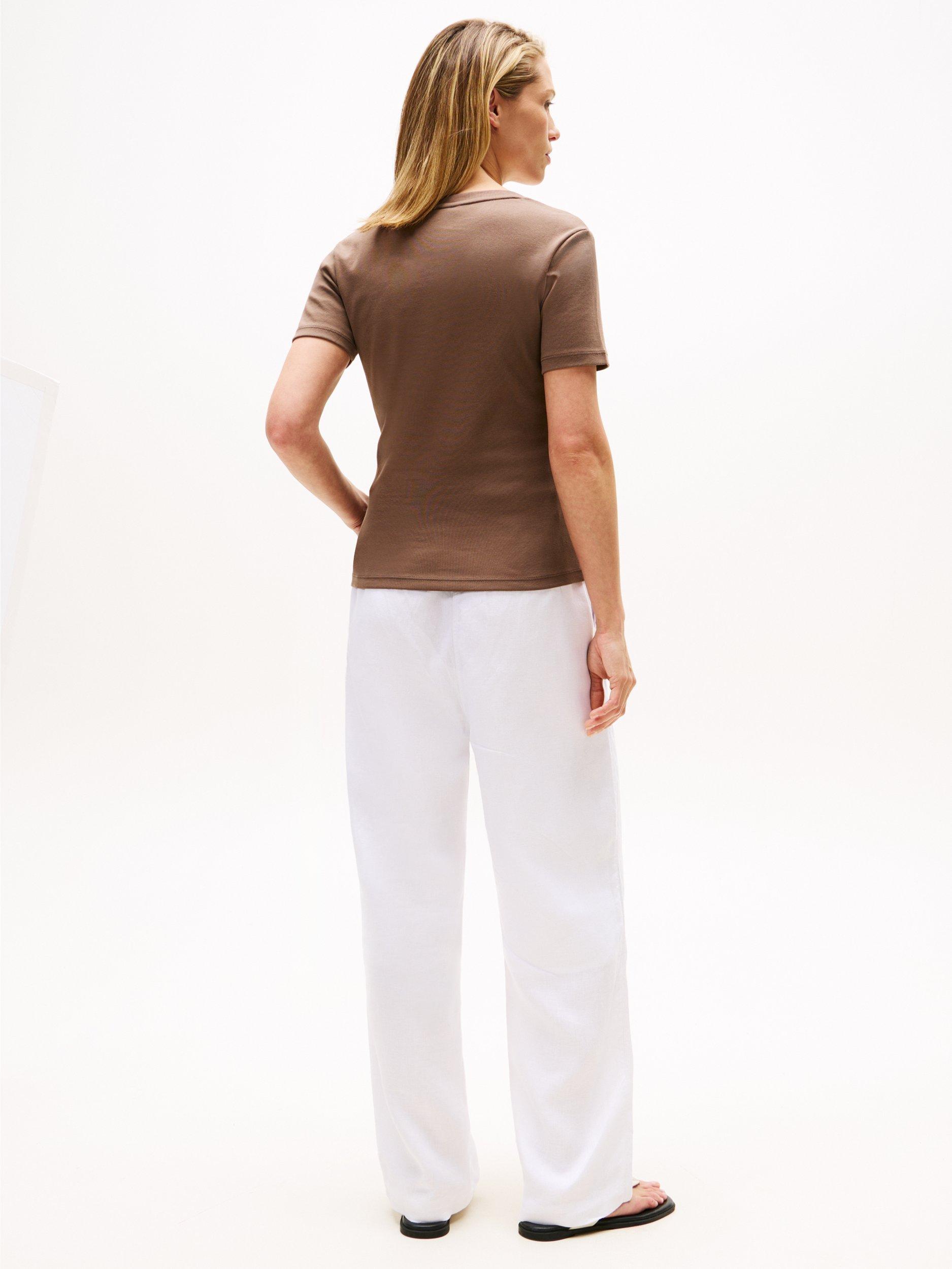 Product image 3 of 4, which shows Tommy Hilfiger Slim V-Neck T-Shirt, Hot Coco, XS