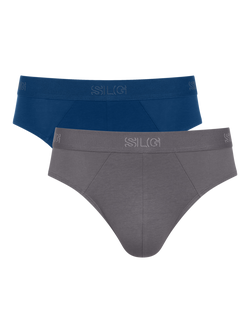 sloggi SLG Base Briefs, Pack of 2, Dark Blue/Grey