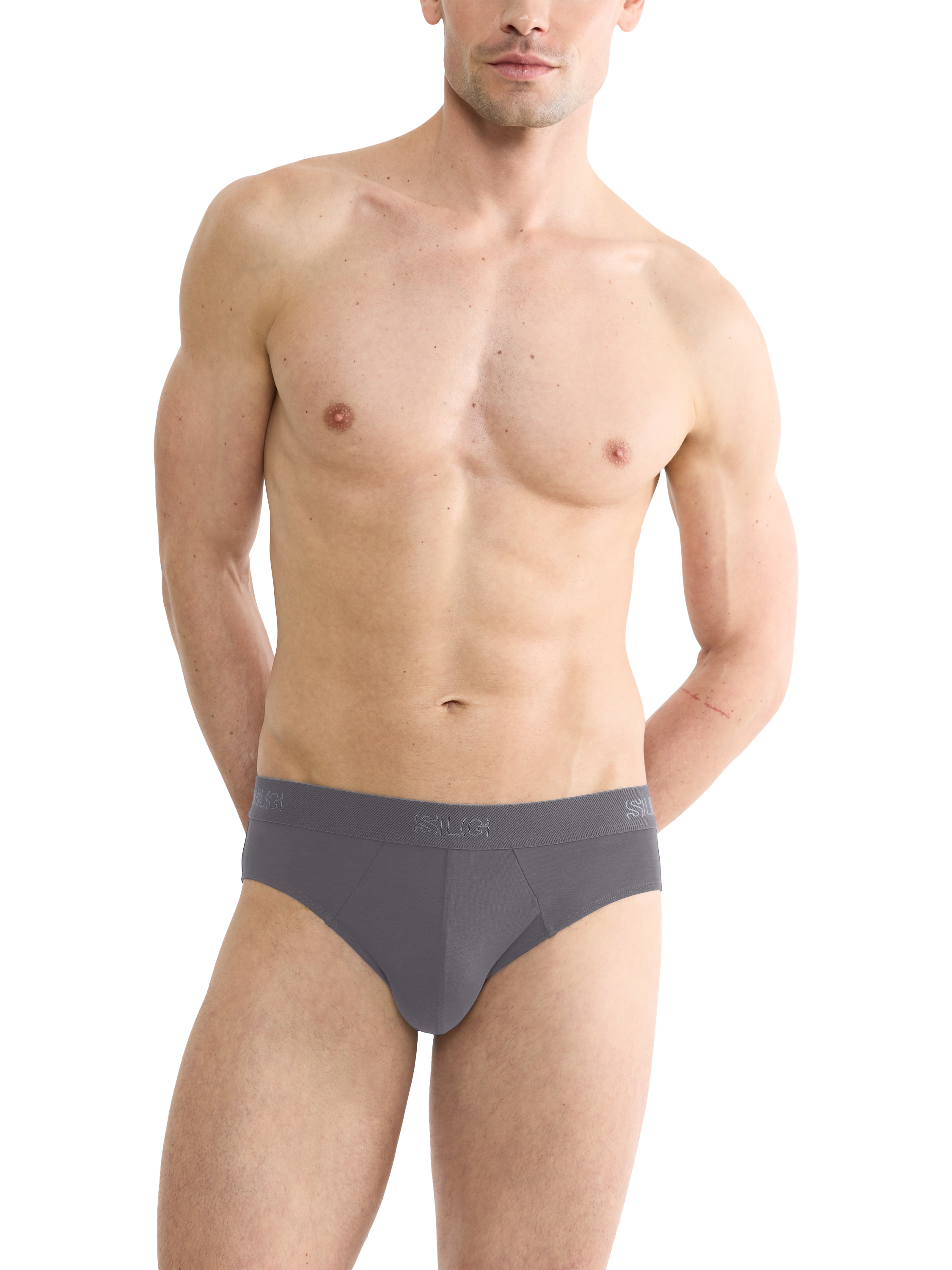 Product image 2 of 7, which shows sloggi SLG Base Briefs, Pack of 2, Dark Blue/Grey, L