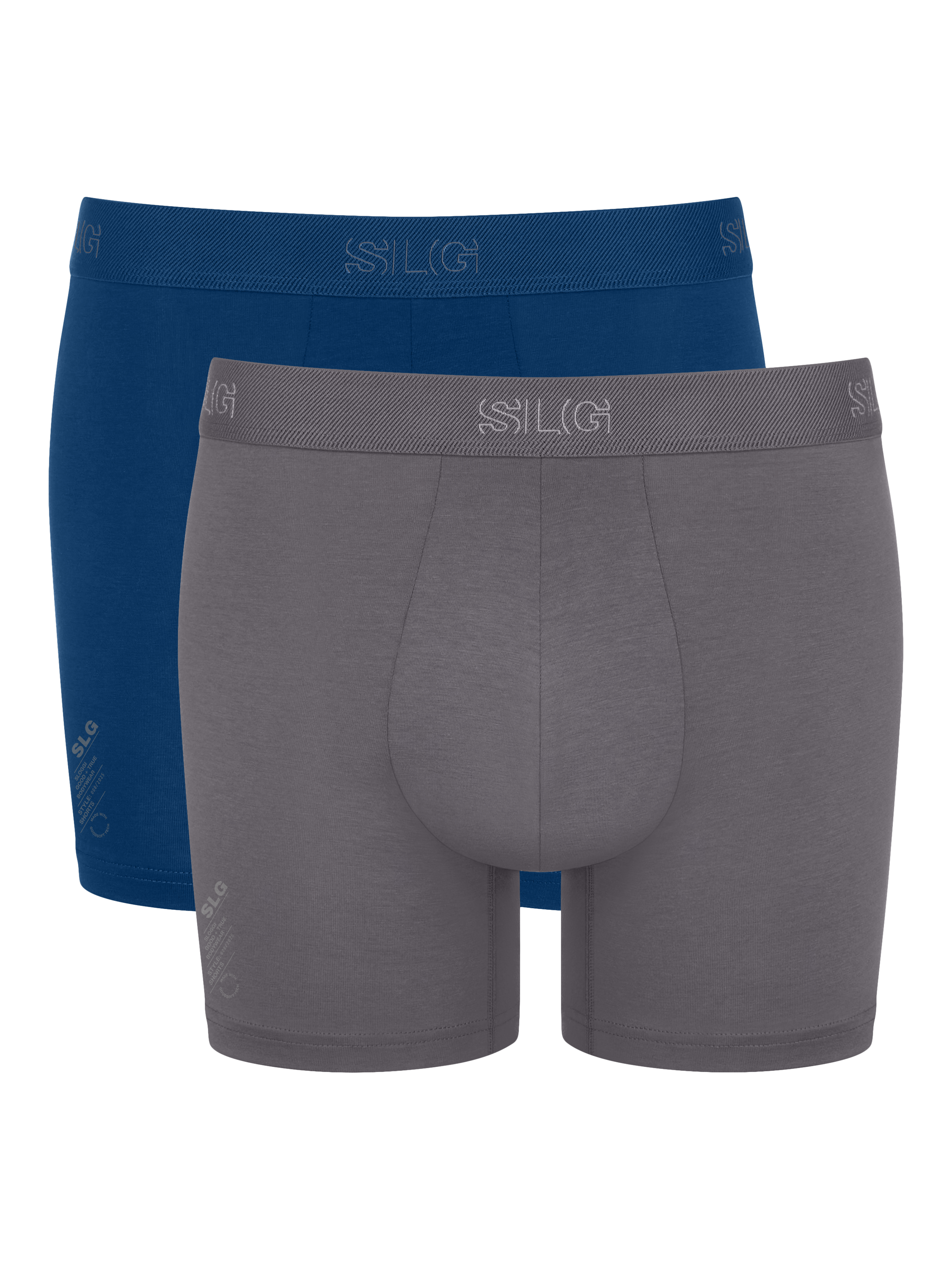 Product image 1 of 8, which shows sloggi SLG Base Shorts, Pack of 2, Dark Blue/Grey, L