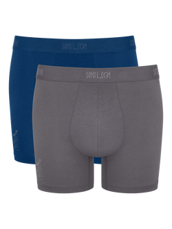 sloggi SLG Base Shorts, Pack of 2, Dark Blue/Grey