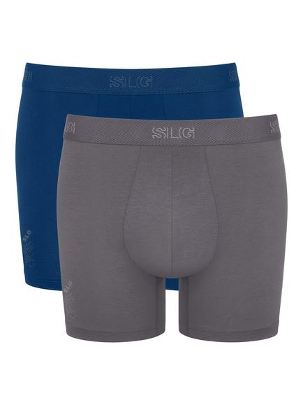 sloggi SLG Base Shorts, Pack of 2, Dark Blue/Grey