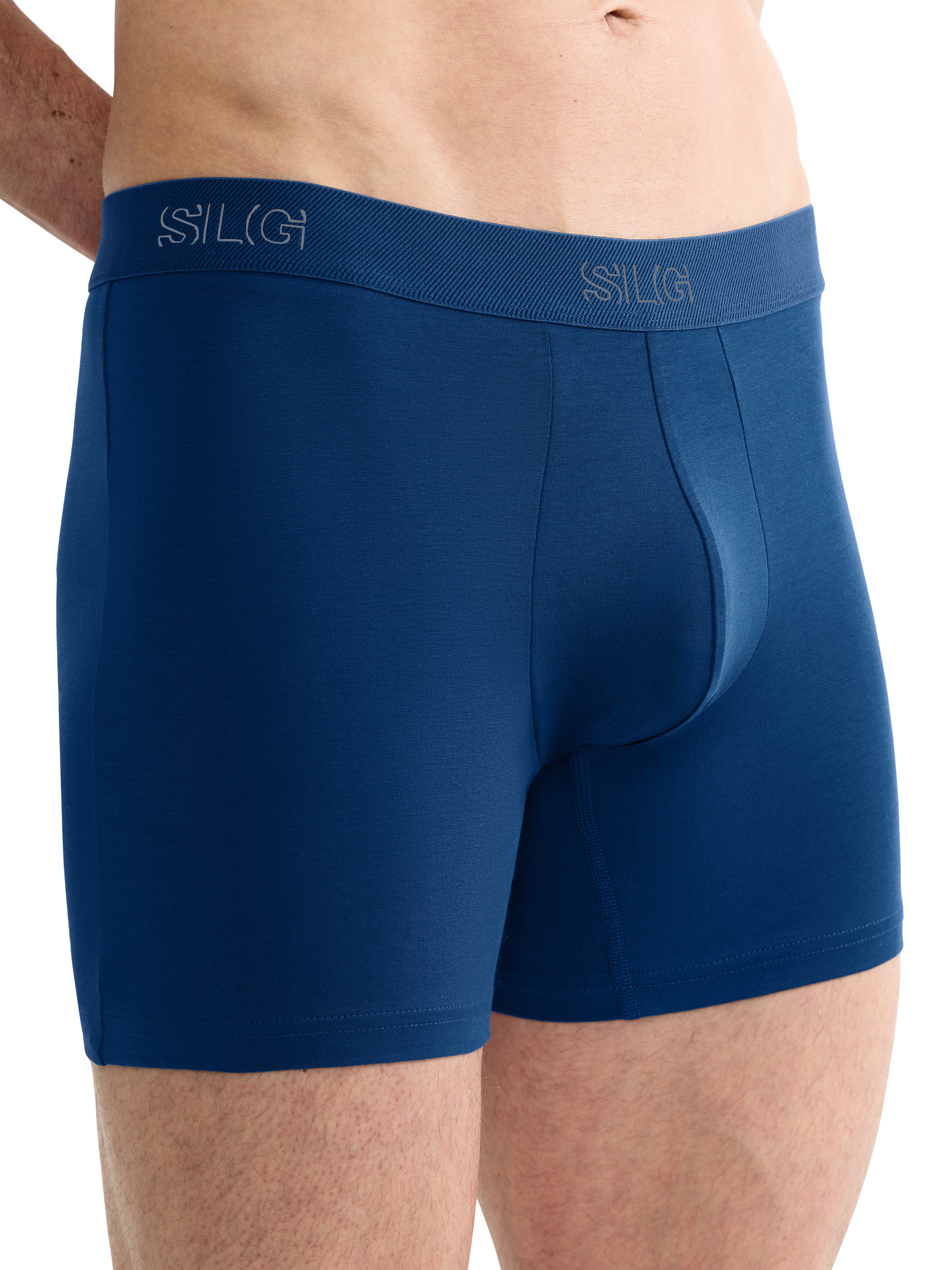 Product image 5 of 8, which shows sloggi SLG Base Shorts, Pack of 2, Dark Blue/Grey, L