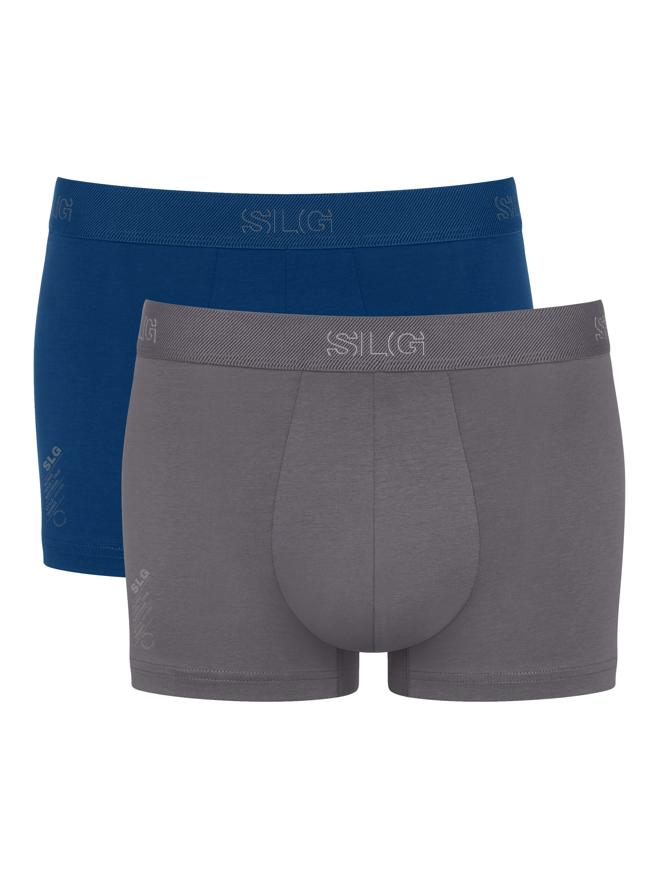 Product image 1 of 7, which shows sloggi SLG Base Trunks, Pack of 2, Blue/Grey, L