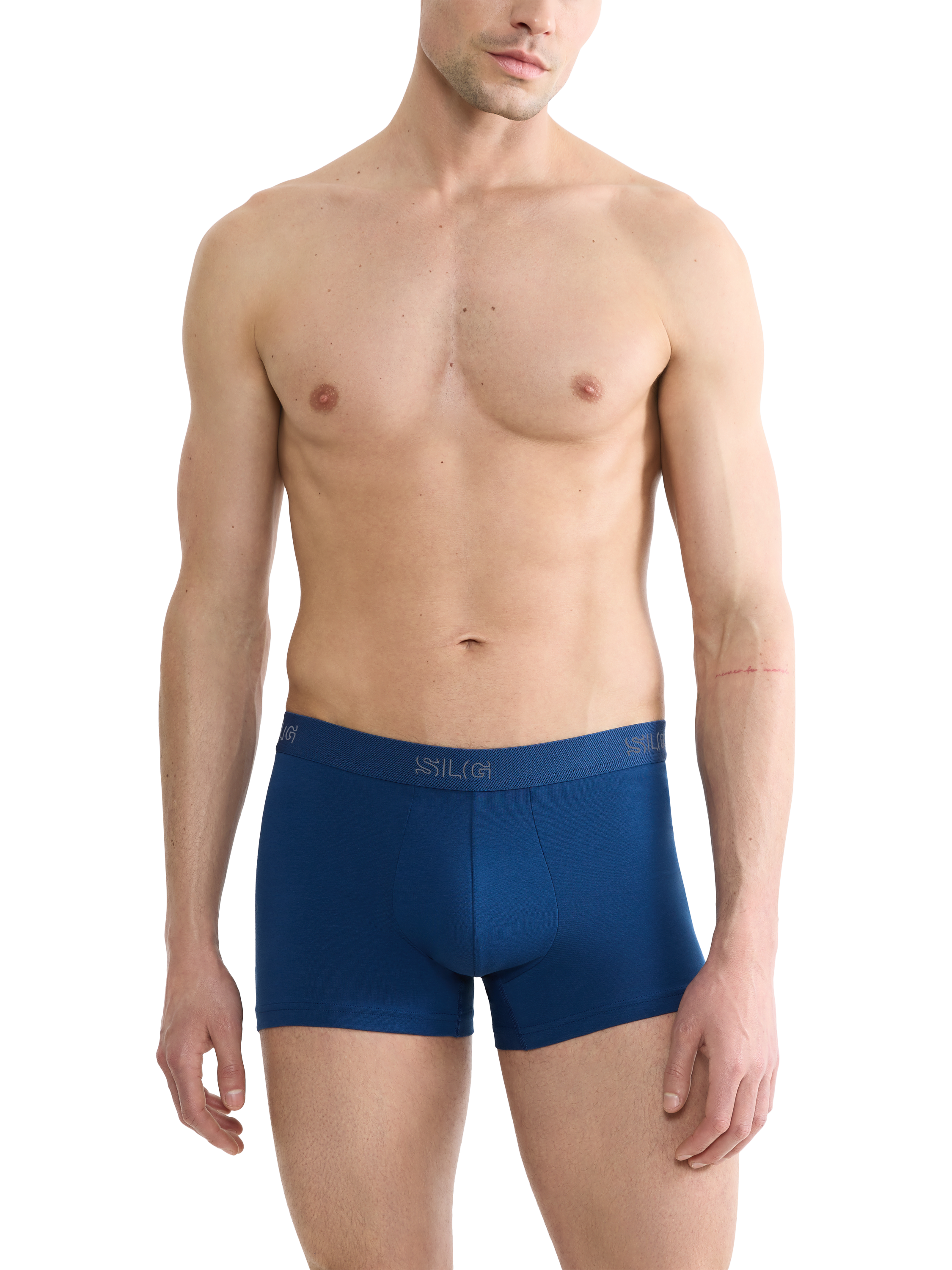 Product image 2 of 7, which shows sloggi SLG Base Trunks, Pack of 2, Blue/Grey, L