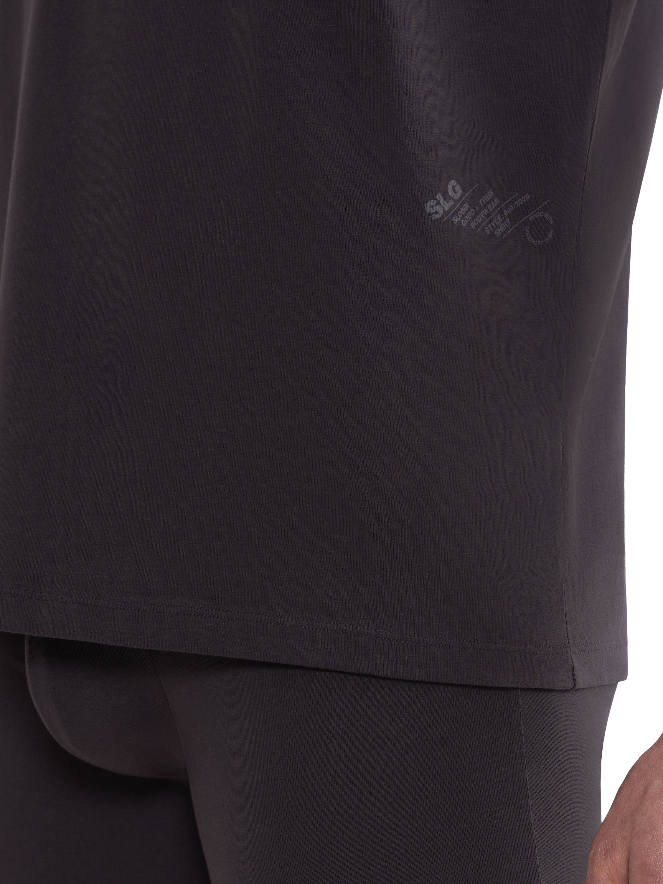Product image 4 of 6, which shows sloggi SLG Base O-Neck T-Shirt, Charcoal, S