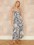 Yumi Abstract Leaf Print Maxi Dress