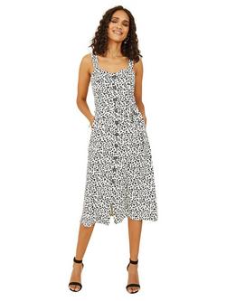 Yumi Animal Print Midi Dress - view 2, White
