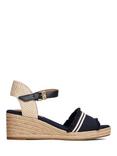 Tommy Hilfiger Fringe Canvas Wedge Heel Sandals, Space Blue