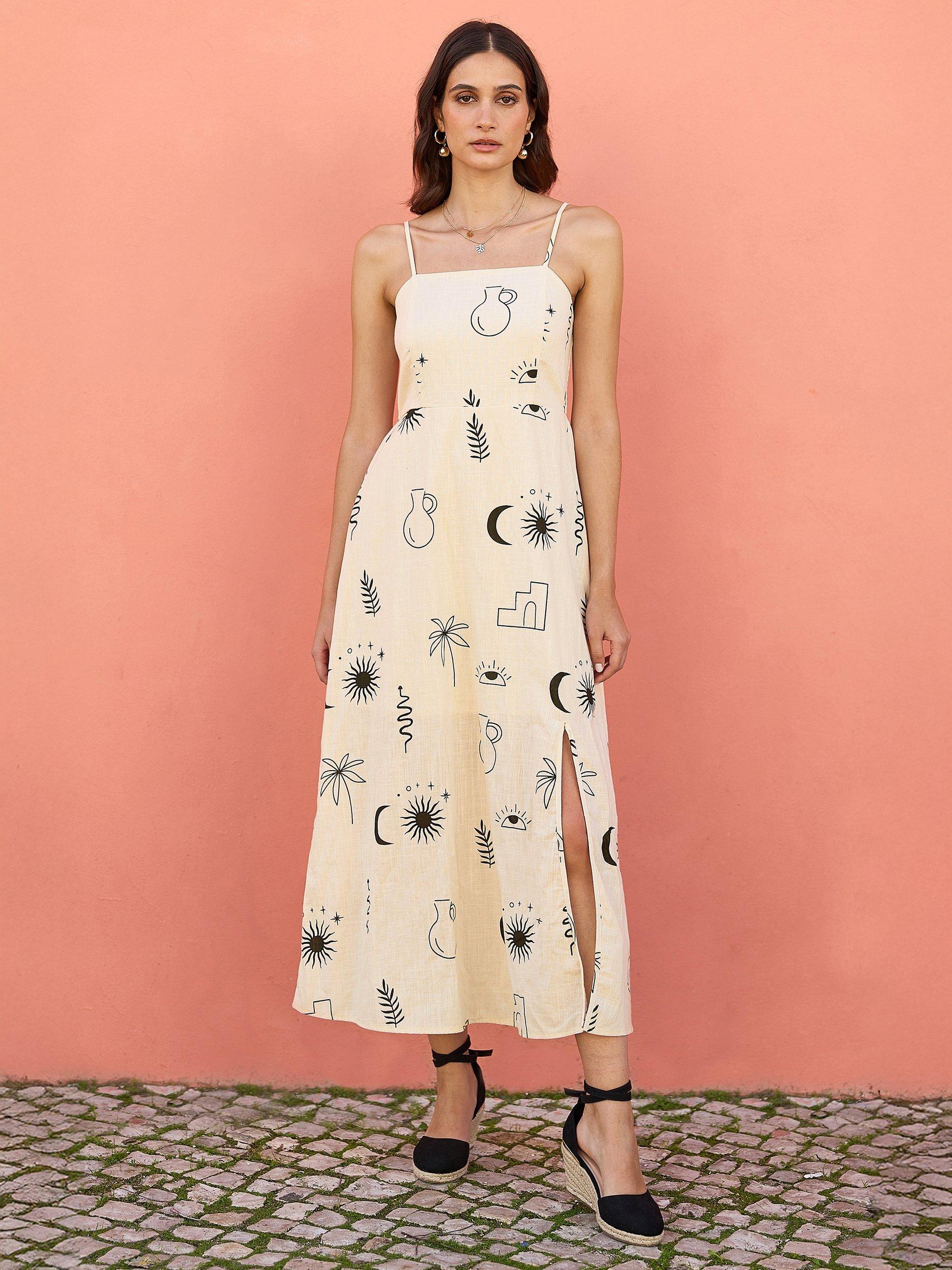 MYSTIC MUSE WOVEN MIDI DRESS