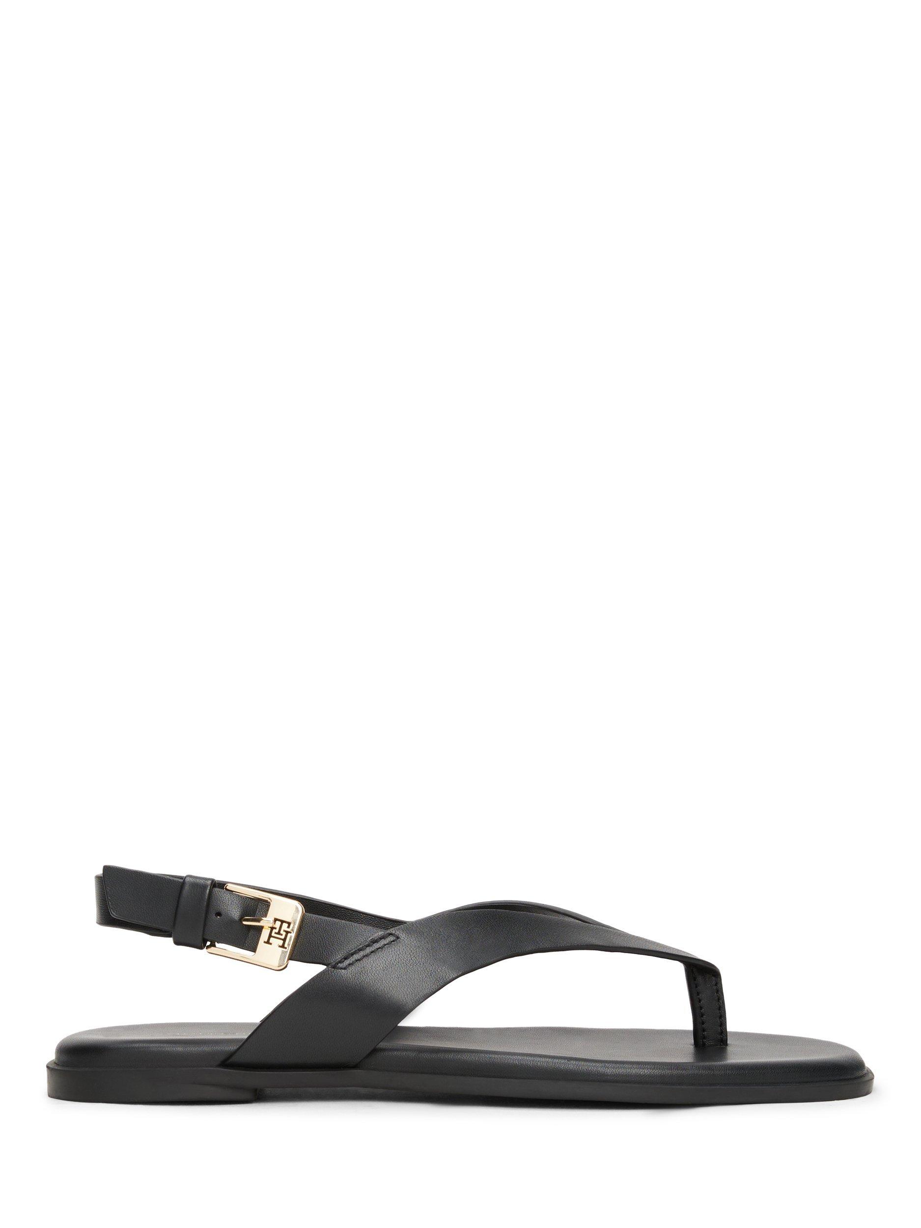 Product image 1 of 4, which shows Tommy Hilfiger Leather Sandals, Black, 3