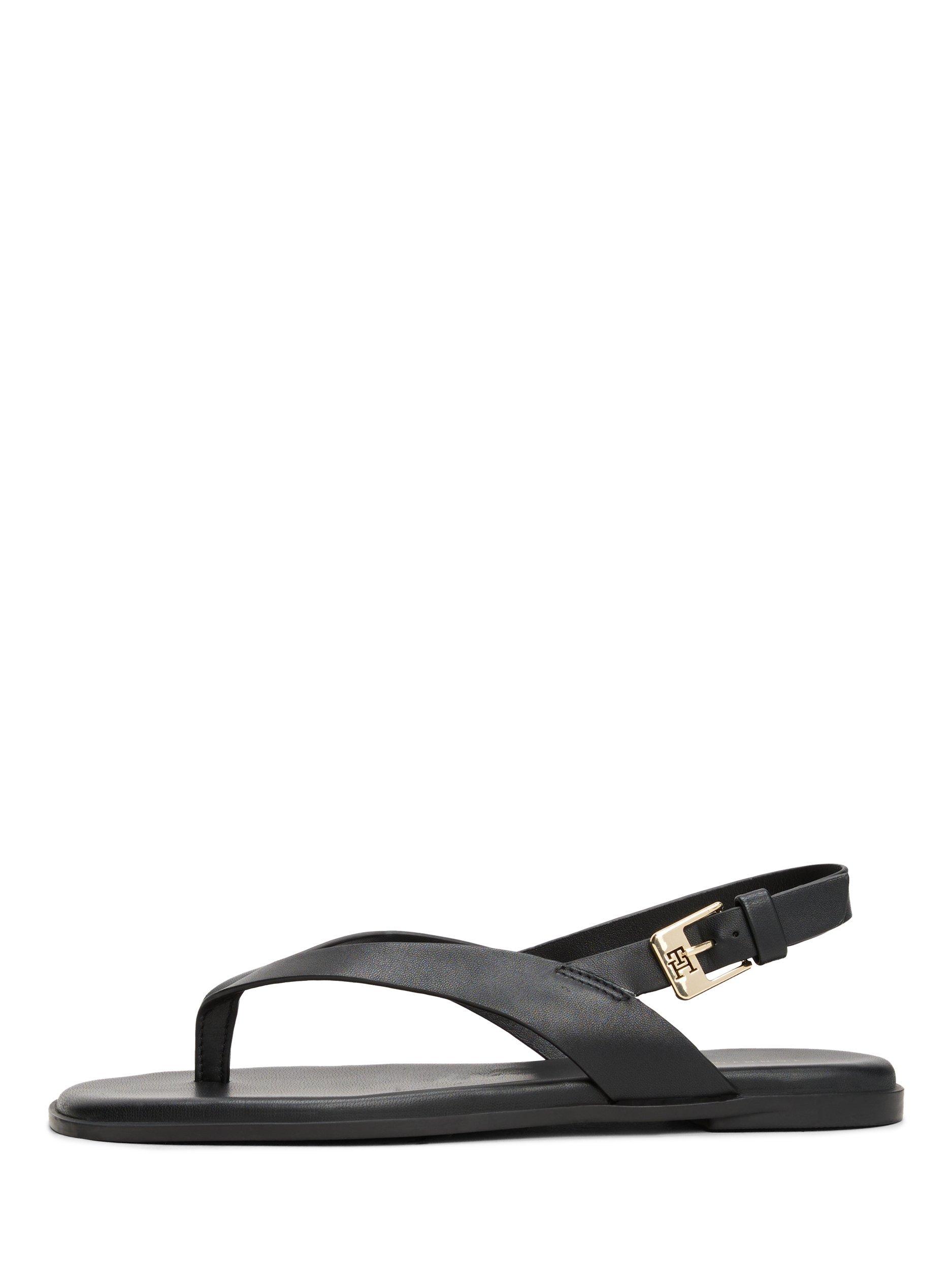 Product image 4 of 4, which shows Tommy Hilfiger Leather Sandals, Black, 3