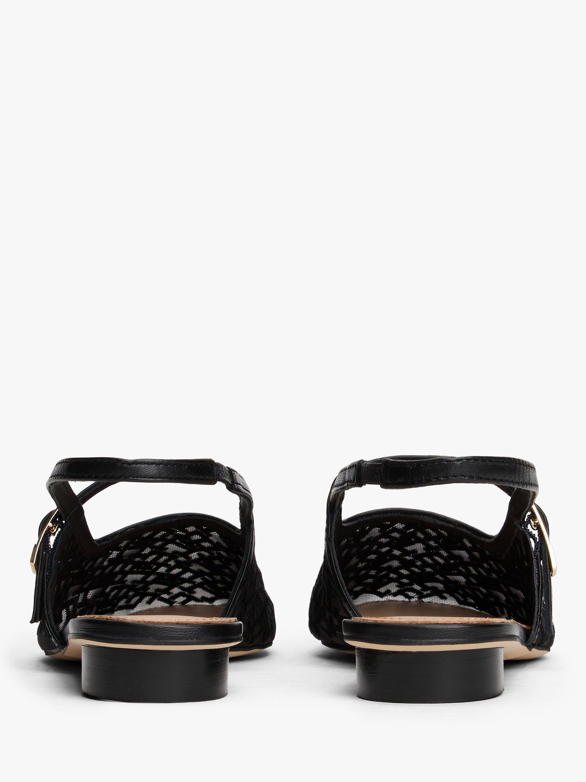 Product image 4 of 7, which shows Tommy Hilfiger TH Monogram Slingback Mesh Kitten Heels, Black, EU36