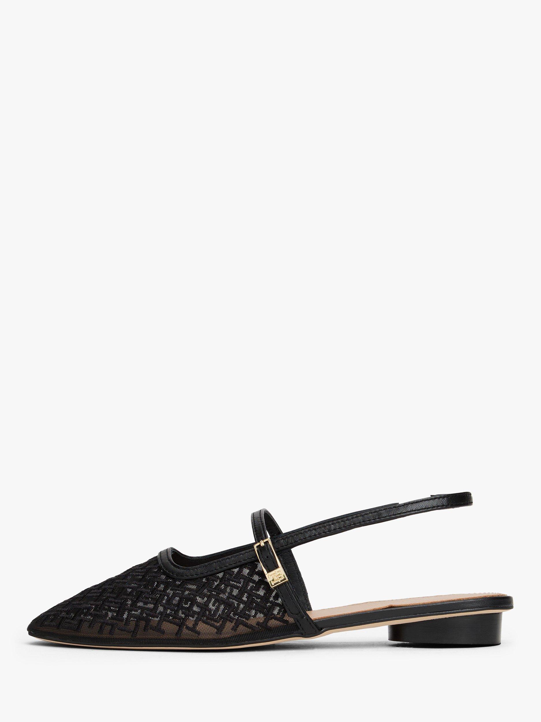 Product image 7 of 7, which shows Tommy Hilfiger TH Monogram Slingback Mesh Kitten Heels, Black, EU36