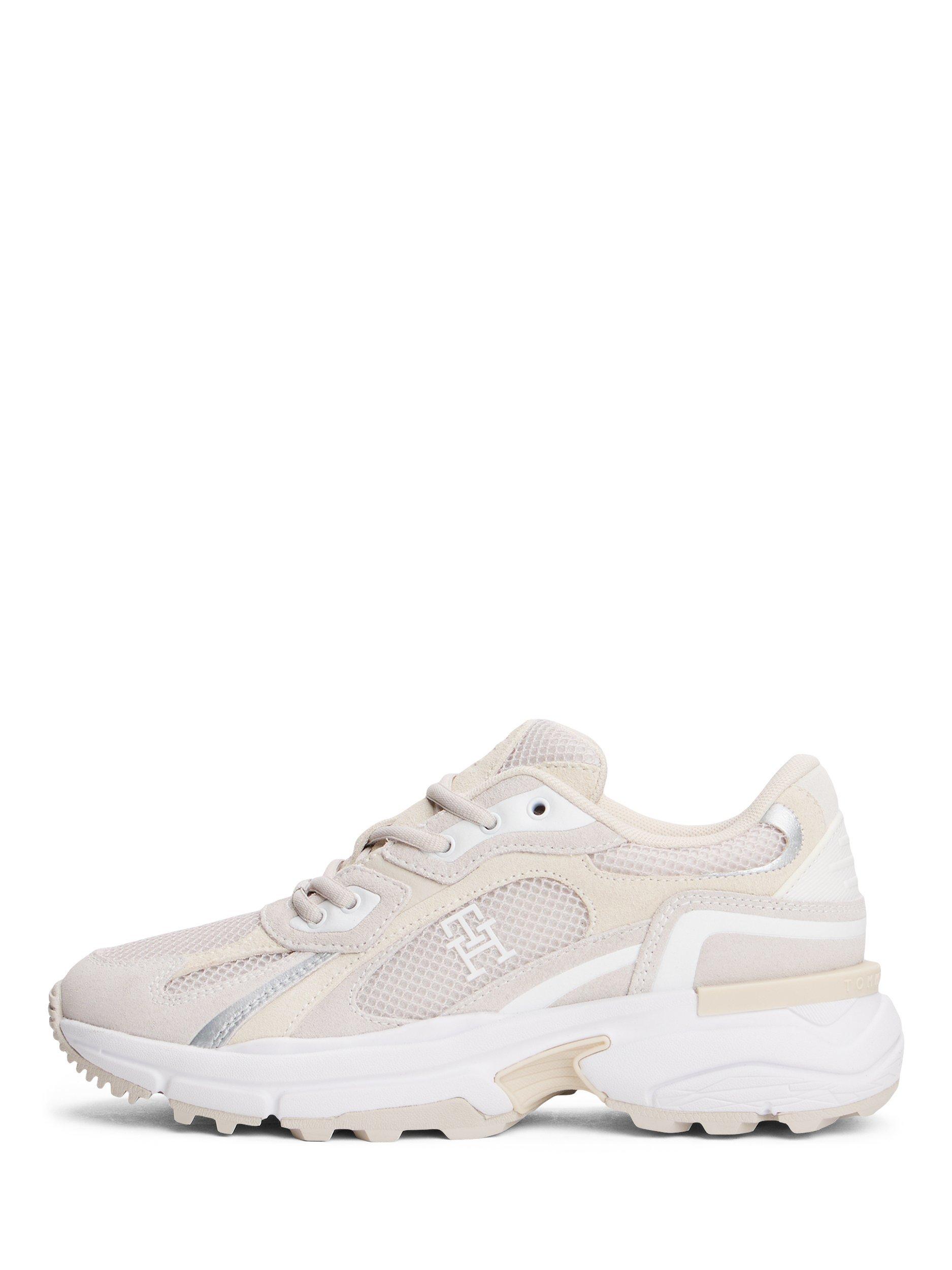 Product image 4 of 4, which shows Tommy Hilfiger TH Monogram Trainers, Newsprint/Light Grey, 6