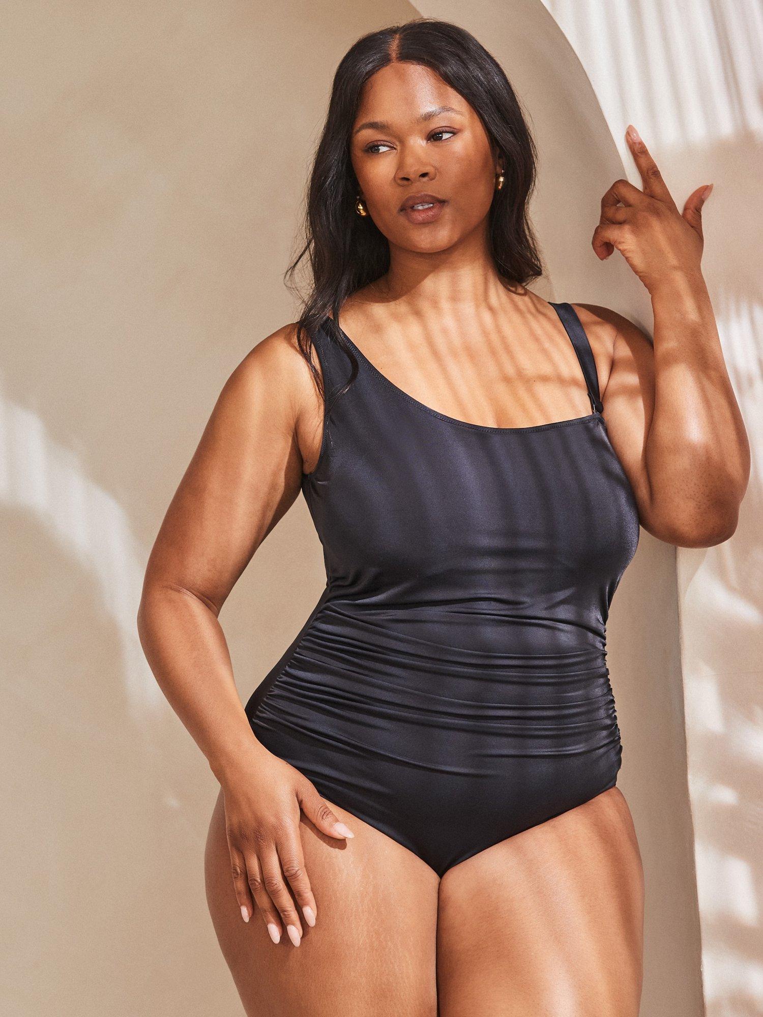 Product image 4 of 5, which shows Live Unlimited Curve Asymmetric Swimsuit, Black, 16