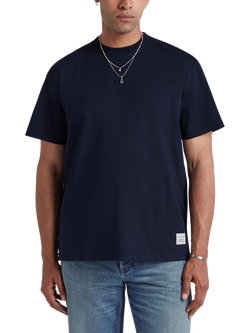 DENHAM Cotton Regular Fit Short Sleeve Cupid Graphic T-Shirt, Navy Blazer, Navy Blazer