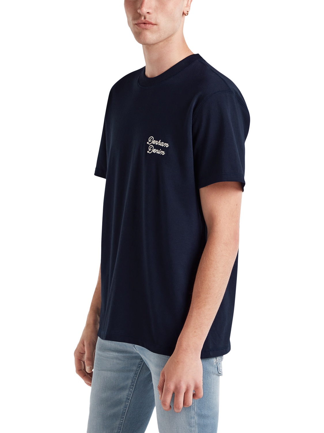 Product image 2 of 5, which shows DENHAM Arch Cotton T-Shirt, Navy Blazer, S