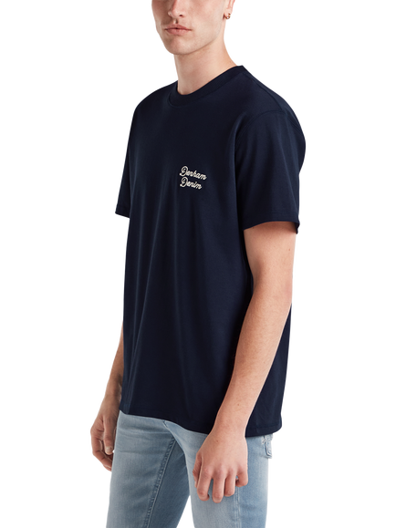 DENHAM Arch Cotton T-Shirt - view 2, Navy Blazer