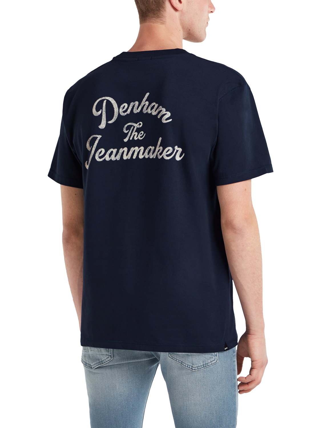 Product image 3 of 5, which shows DENHAM Arch Cotton T-Shirt, Navy Blazer, S