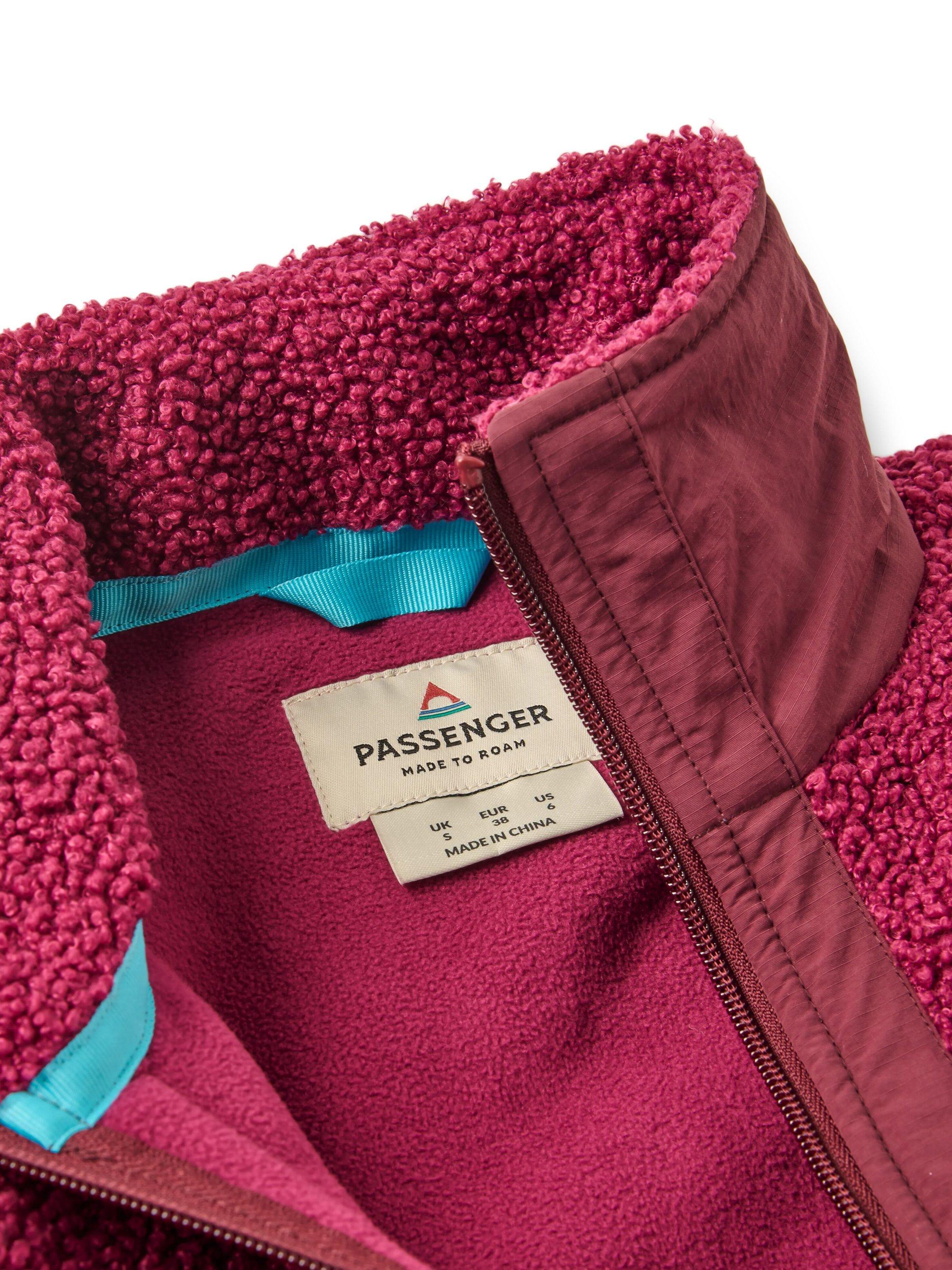 Product image 2 of 5, which shows Passenger Oak Teddy Longline Fleece, Red, S