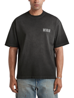 DENHAM Flare Cotton T-Shirt, Black