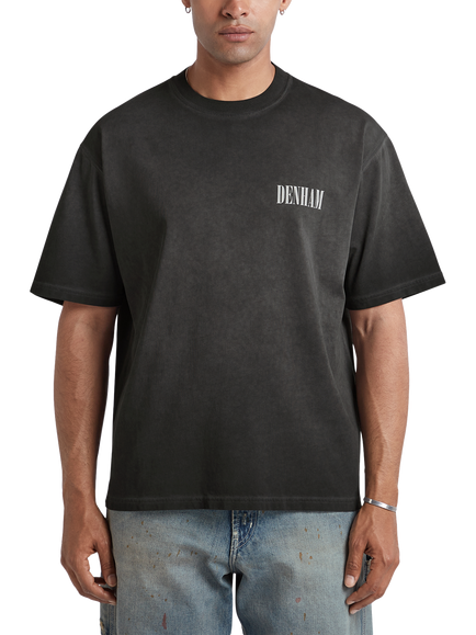 DENHAM Flare Cotton T-Shirt, Black