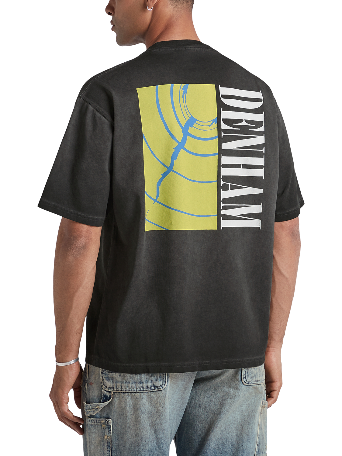 Product image 3 of 5, which shows DENHAM Flare Cotton T-Shirt, Black, S