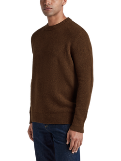DENHAM Crew Neck Cotton Blend Jumper - view 2, Wren Brown
