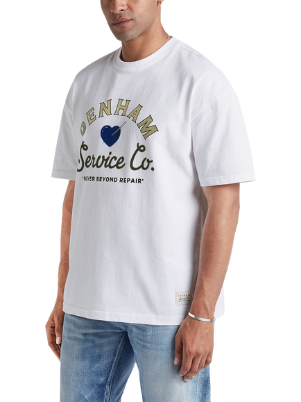 DENHAM Graphic Print Cotton T-Shirt - view 2, White