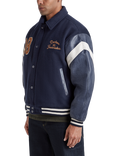 DENHAM Graphic Print Varsity Jacket