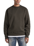 DENHAM Nino Crew Neck Cotton Blend Sweatshirt, Wren Brown