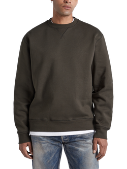 DENHAM Nino Crew Neck Cotton Blend Sweatshirt, Wren Brown, Wren Brown