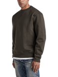 DENHAM Nino Crew Neck Cotton Blend Sweatshirt, Wren Brown