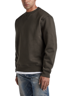 DENHAM Nino Crew Neck Cotton Blend Sweatshirt, Wren Brown - view 2, Wren Brown