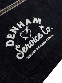 DENHAM Cotton Zip Totebag - view 2, Dark Blue
