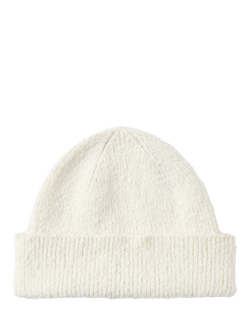 DENHAM Essential Cotton Blend Beanie, Ecru