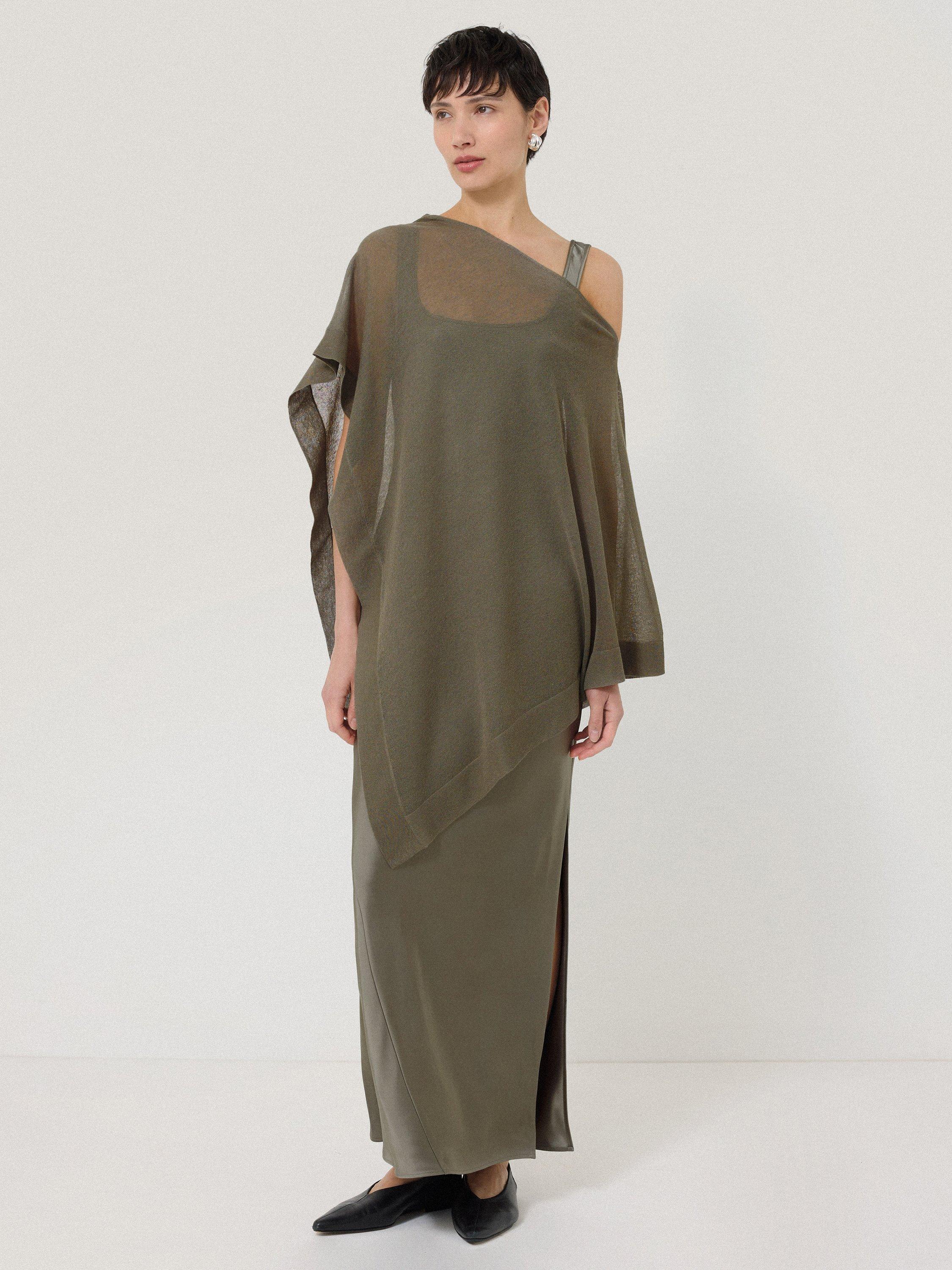 Jigsaw Sheer Lightweight Poncho, Khaki