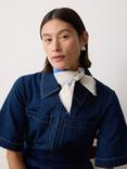 Jigsaw Floral Patchwork Scarf, Cream/Blue