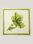 Jigsaw Lily Pure Silk Scarf, Cream/Green
