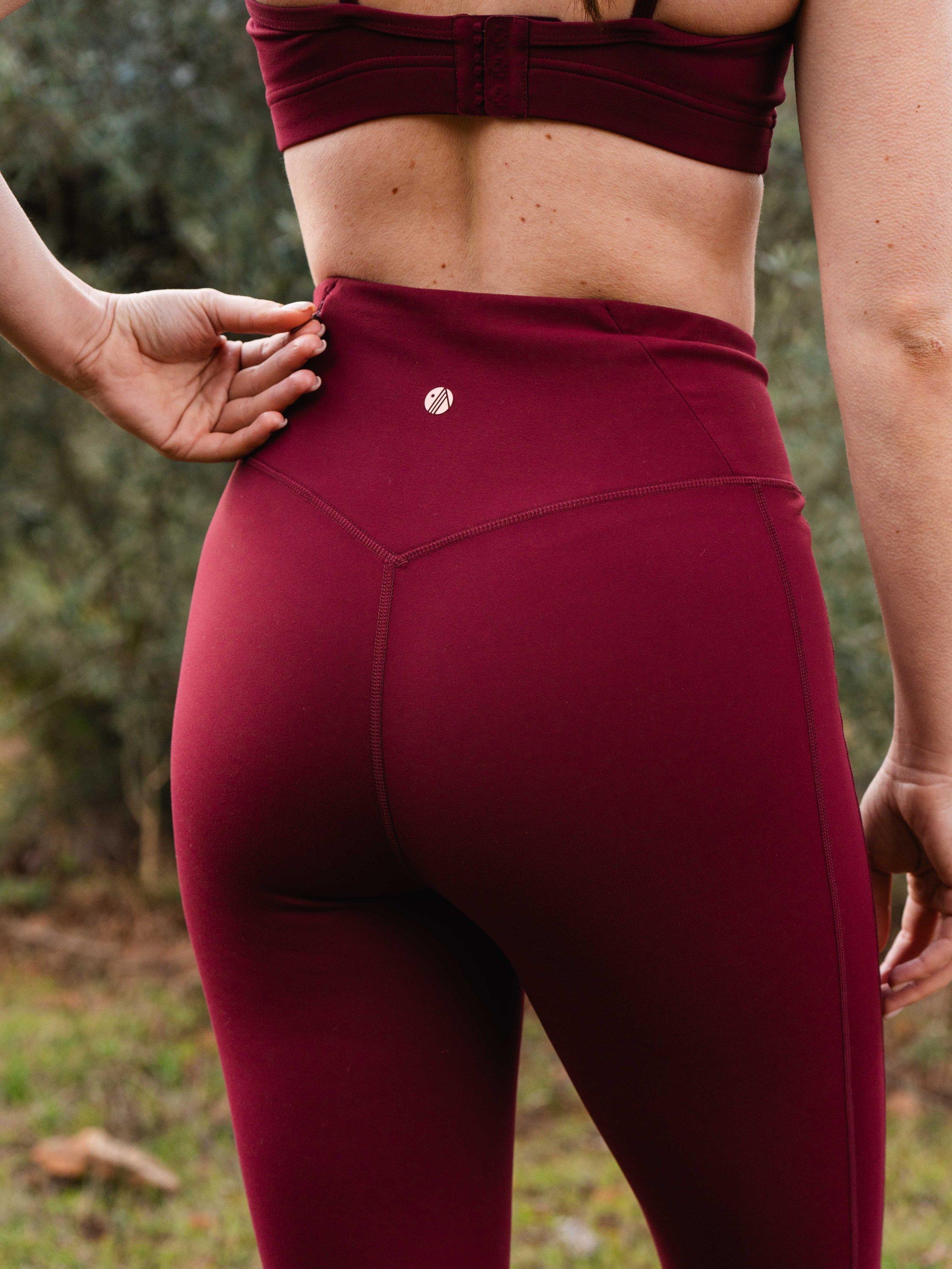 Product image 2 of 6, which shows ACAI Encompass Shower Resistant Full Length Stretch Leggings, Roasted Fig, 6R