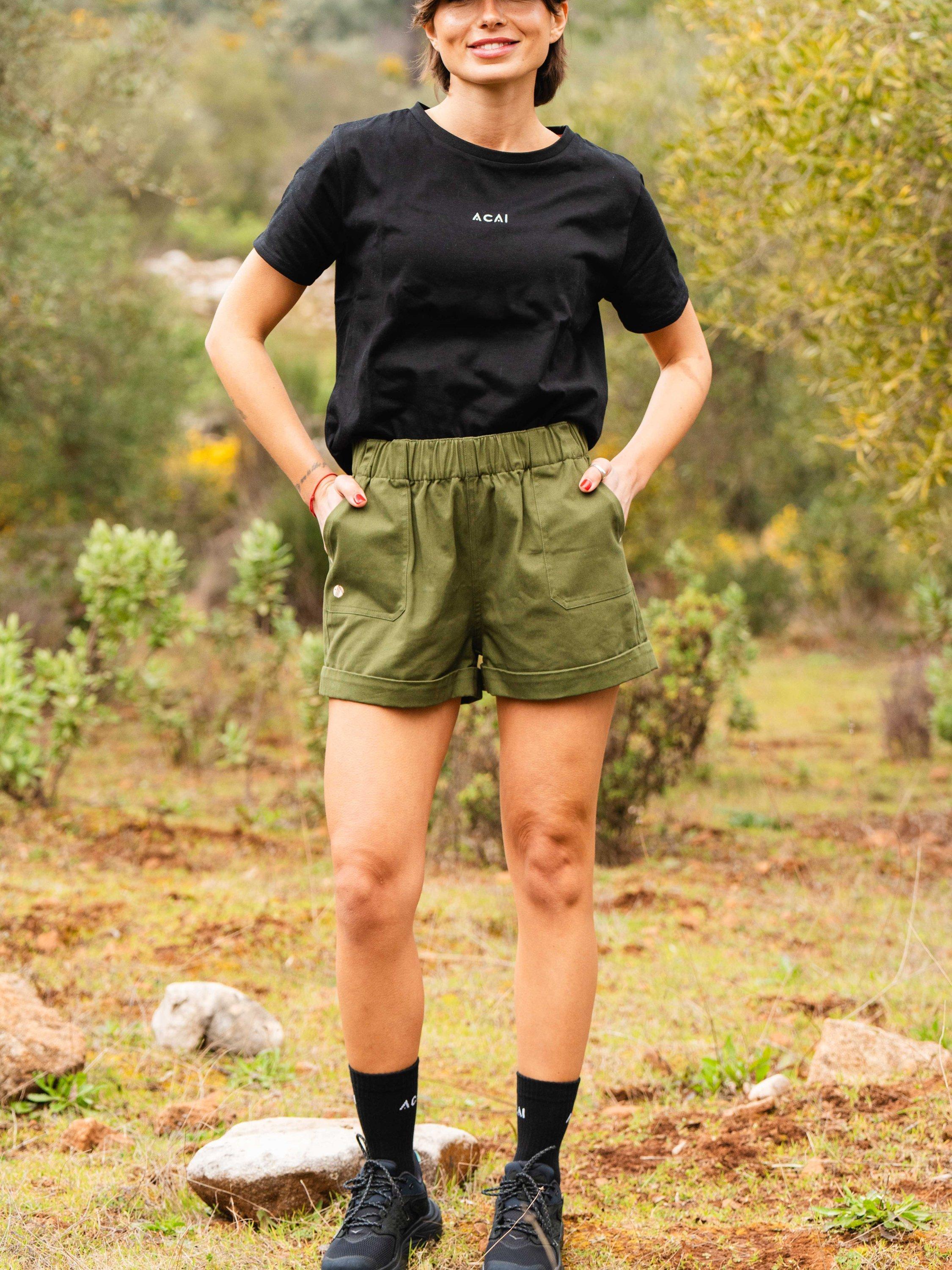 Product image 2 of 7, which shows ACAI Cotton Shorts, Elm Green, 6
